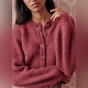 Sezane Othello Rosewood Cardigan Sweater